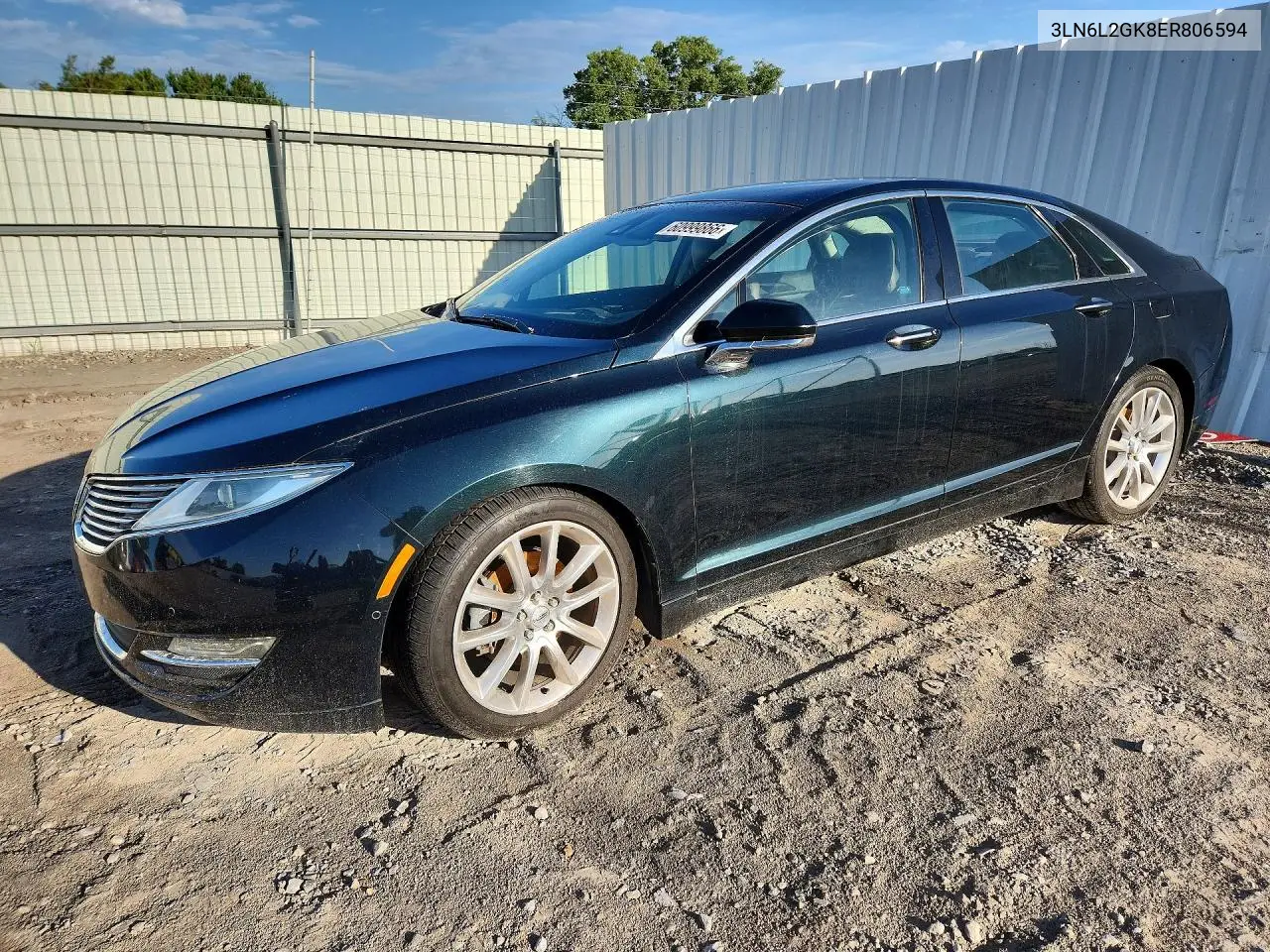 2014 Lincoln Mkz VIN: 3LN6L2GK8ER806594 Lot: 60999866