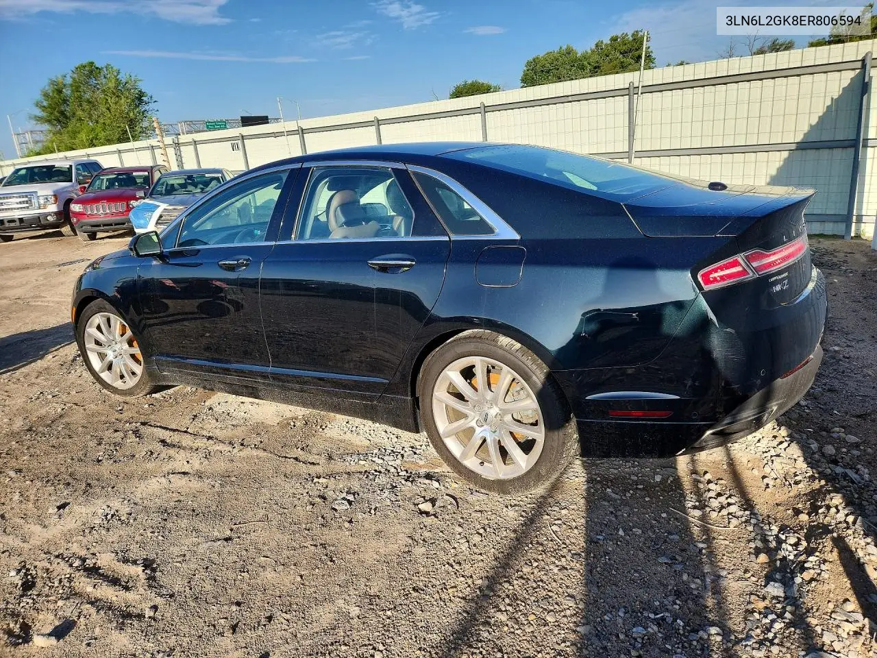 2014 Lincoln Mkz VIN: 3LN6L2GK8ER806594 Lot: 60999866