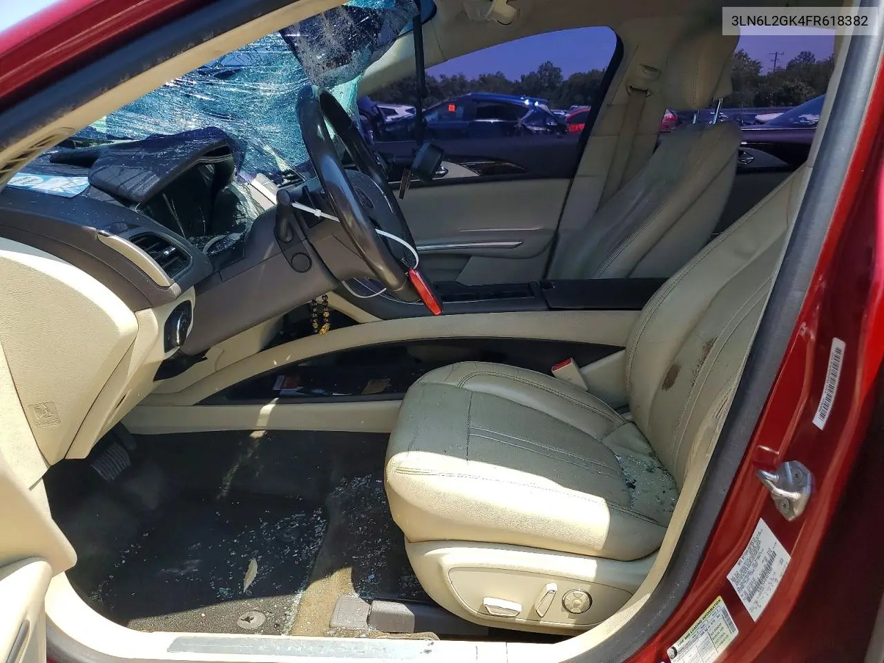 2015 Lincoln Mkz VIN: 3LN6L2GK4FR618382 Lot: 59642406
