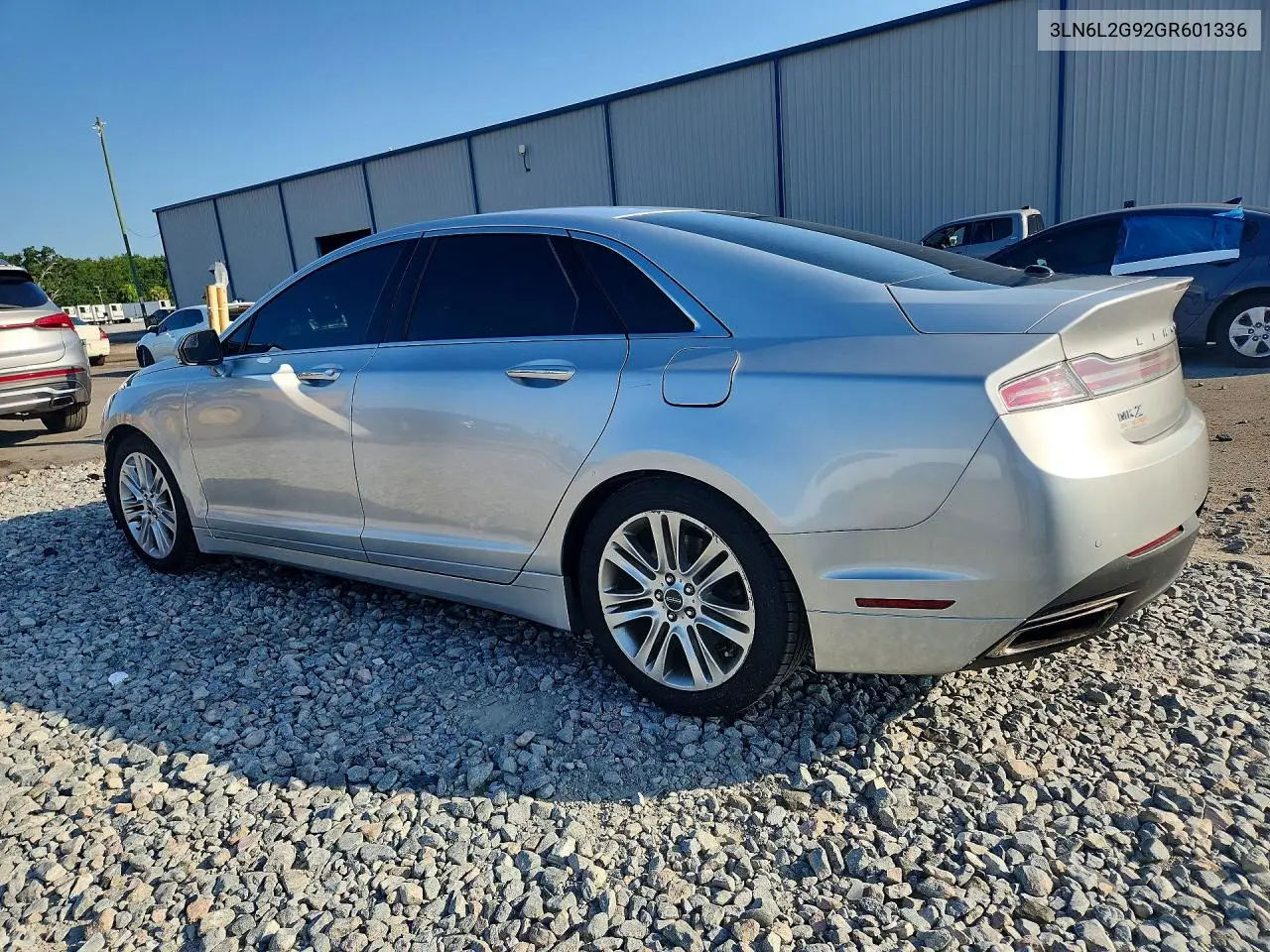 2016 Lincoln Mkz VIN: 3LN6L2G92GR601336 Lot: 58712326