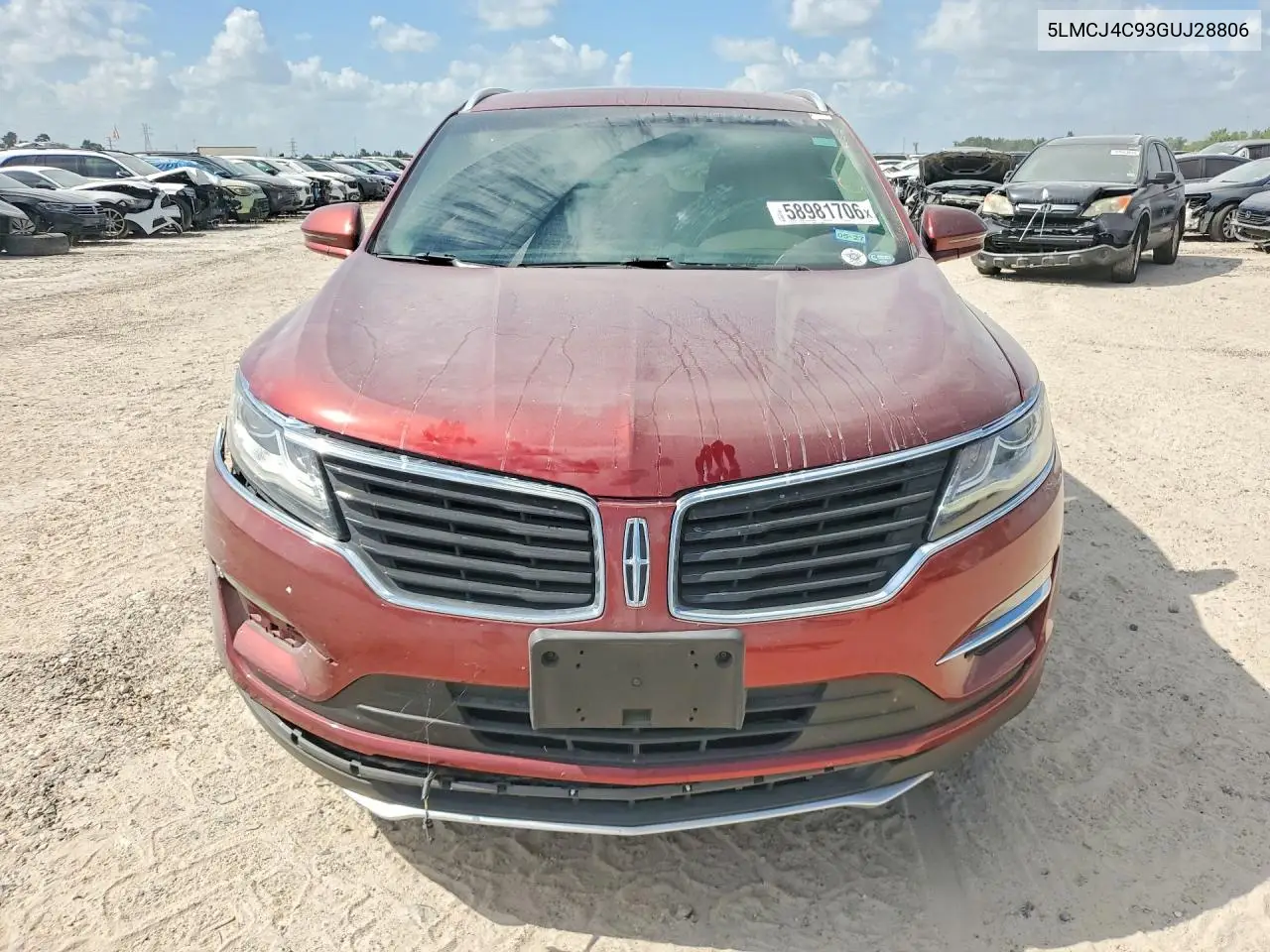 2016 Lincoln Mkc Black Label VIN: 5LMCJ4C93GUJ28806 Lot: 58981706