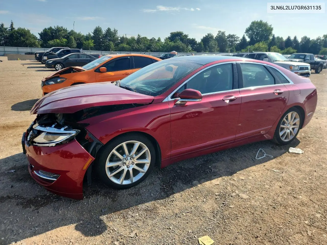 2016 Lincoln Mkz Hybrid VIN: 3LN6L2LU7GR631135 Lot: 60005566