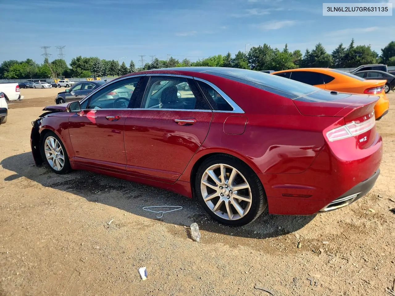 2016 Lincoln Mkz Hybrid VIN: 3LN6L2LU7GR631135 Lot: 60005566