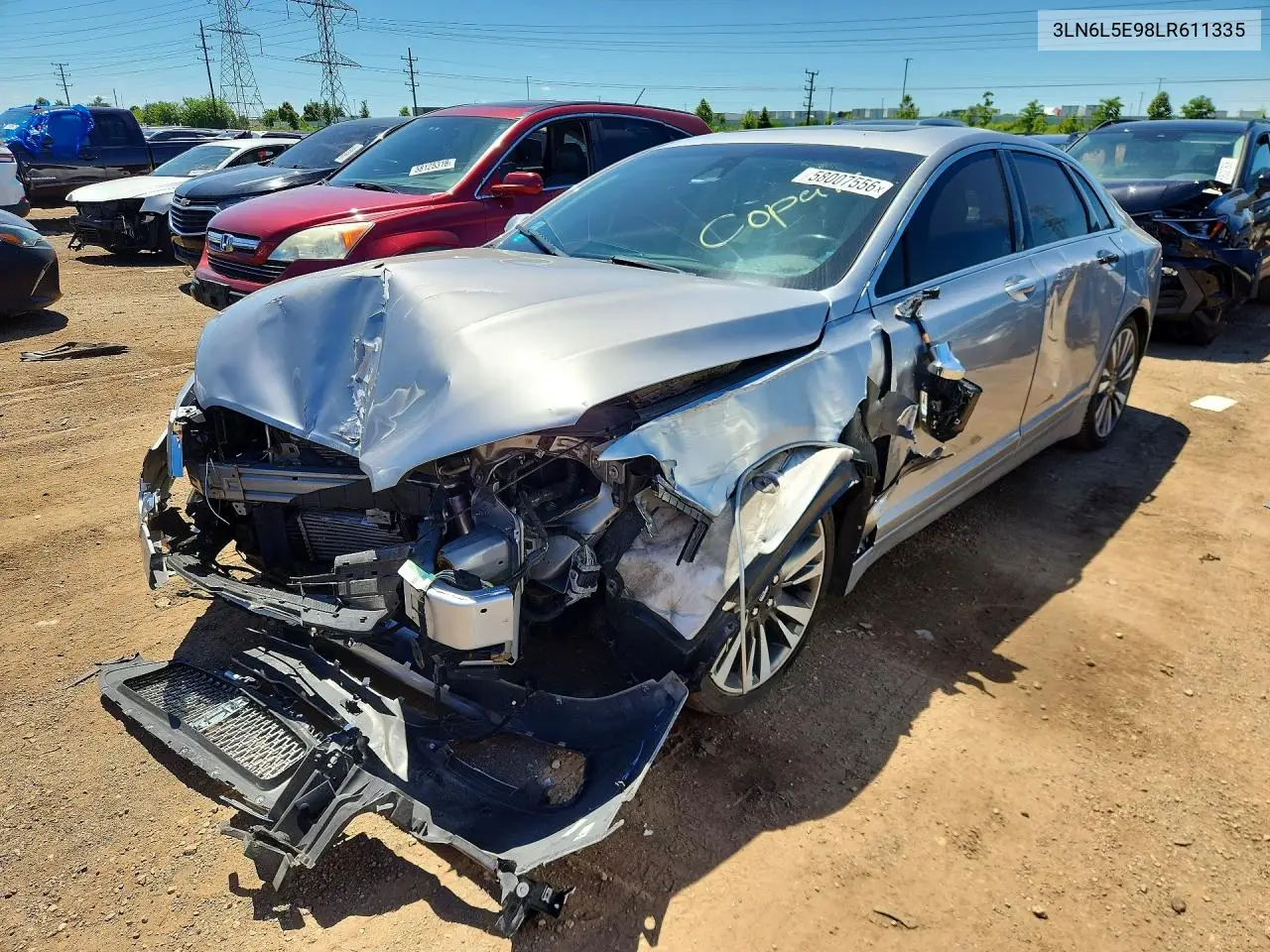 2020 Lincoln Mkz Reserve VIN: 3LN6L5E98LR611335 Lot: 58007556