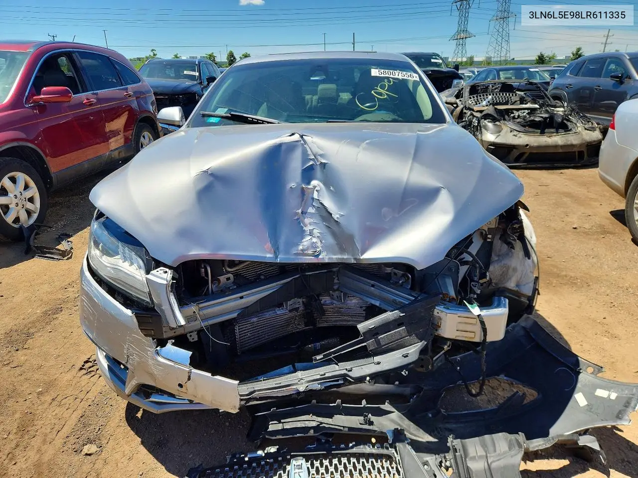 2020 Lincoln Mkz Reserve VIN: 3LN6L5E98LR611335 Lot: 58007556