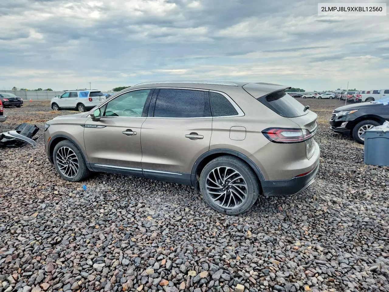 2019 Lincoln Nautilus Reserve VIN: 2LMPJ8L9XKBL12560 Lot: 52146586