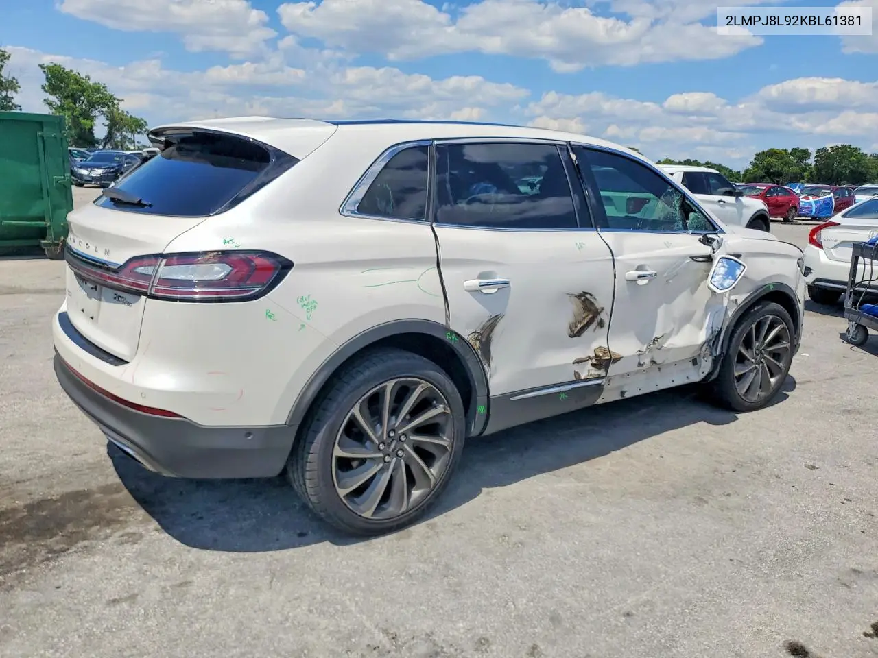 2019 Lincoln Nautilus Reserve VIN: 2LMPJ8L92KBL61381 Lot: 53385426