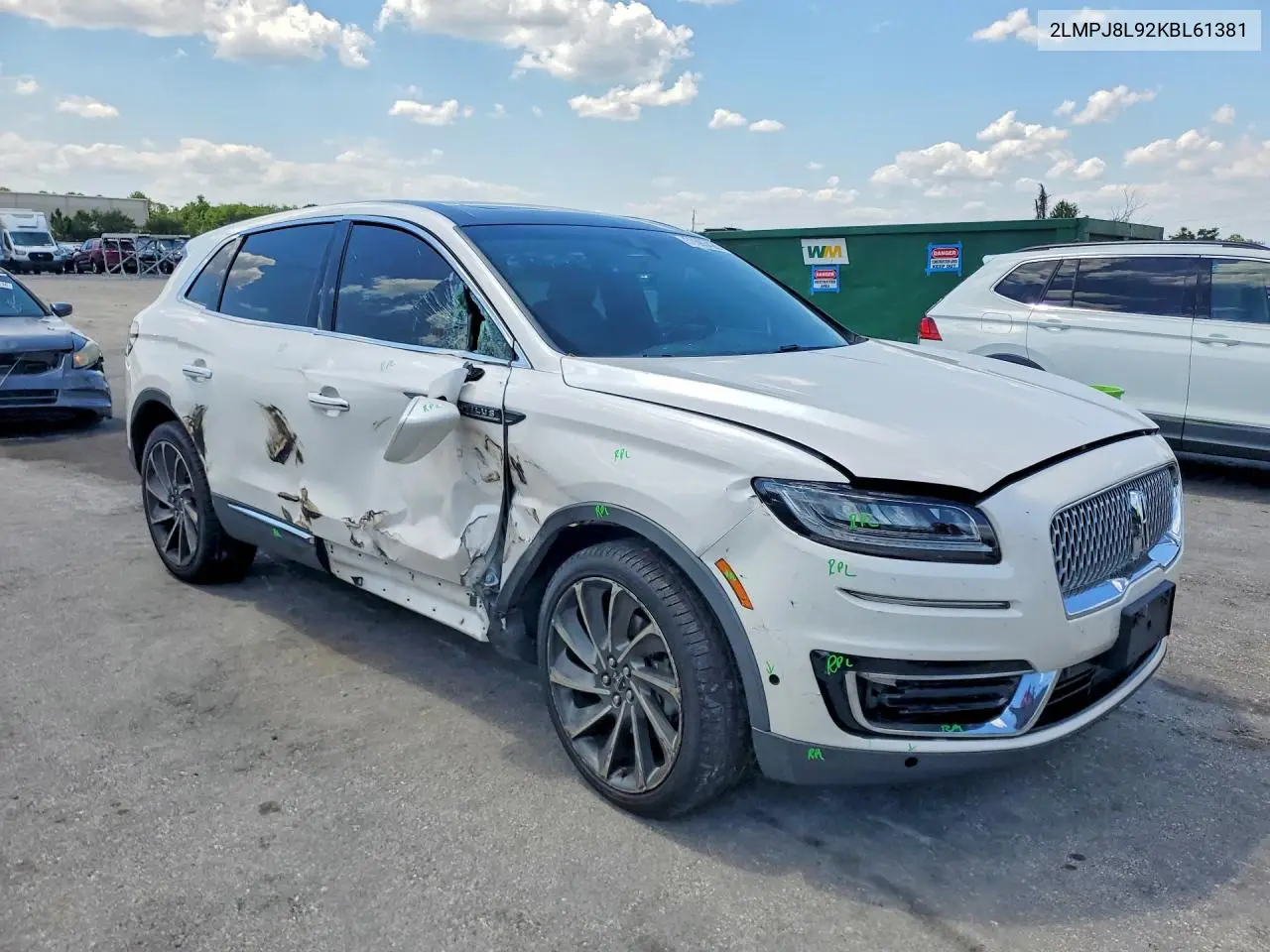 2019 Lincoln Nautilus Reserve VIN: 2LMPJ8L92KBL61381 Lot: 53385426