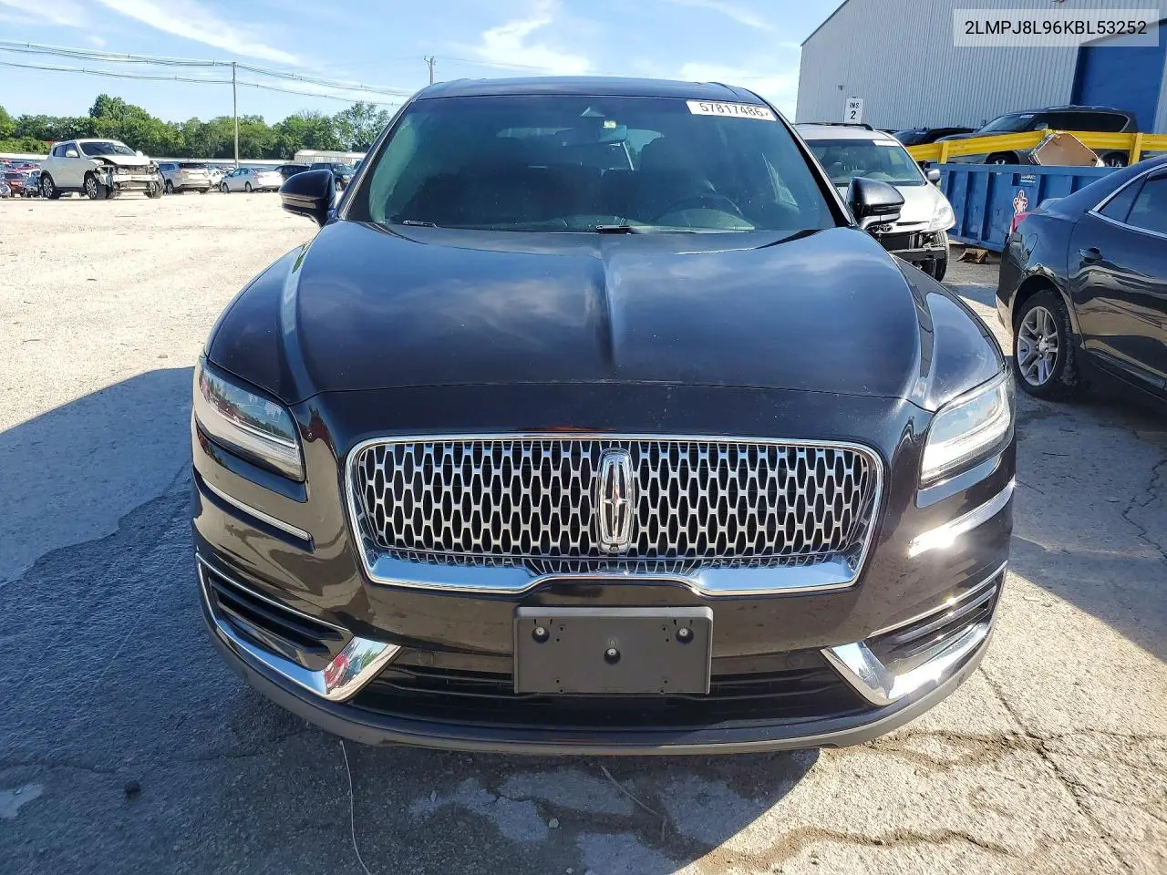 2019 Lincoln Nautilus Reserve VIN: 2LMPJ8L96KBL53252 Lot: 57817486