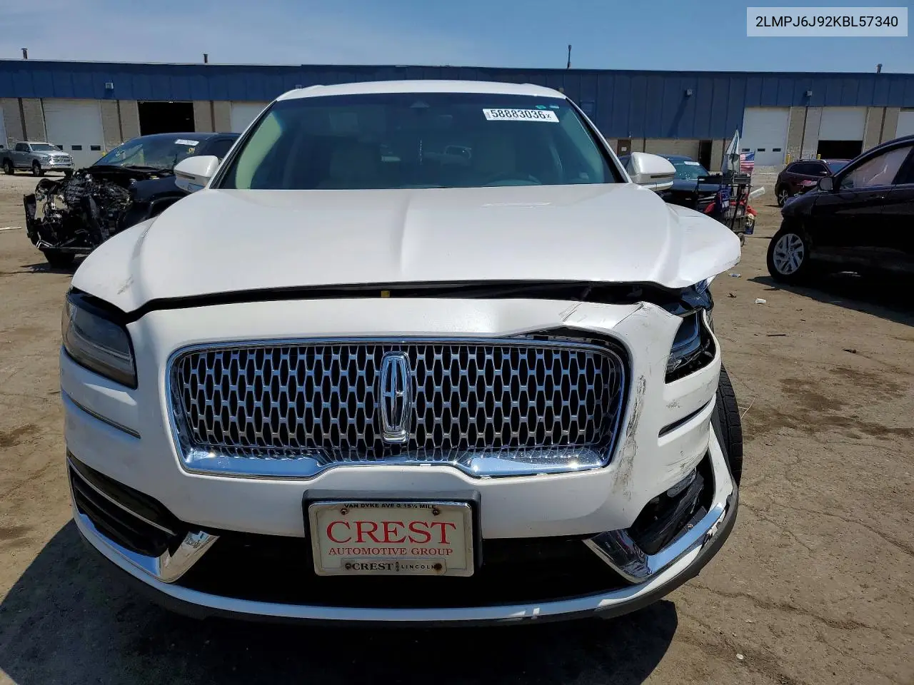 2019 Lincoln Nautilus VIN: 2LMPJ6J92KBL57340 Lot: 58883036