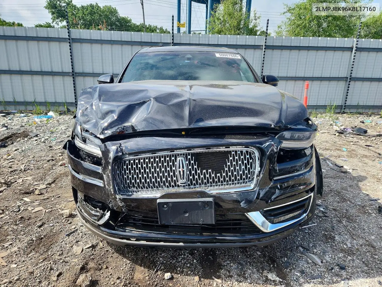 2019 Lincoln Nautilus Select VIN: 2LMPJ8K96KBL17160 Lot: 59007686