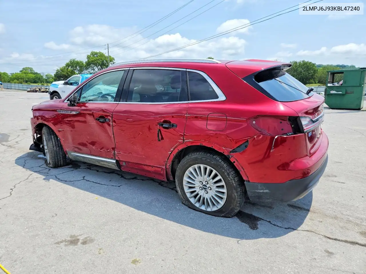 2019 Lincoln Nautilus VIN: 2LMPJ6J93KBL47240 Lot: 59245286
