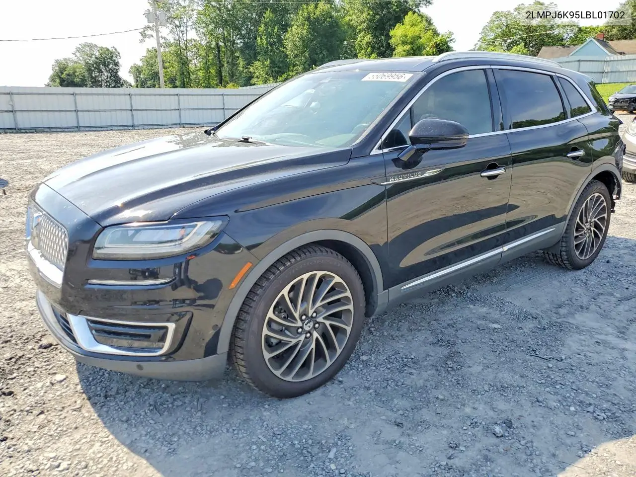 2020 Lincoln Nautilus Reserve VIN: 2LMPJ6K95LBL01702 Lot: 55069956