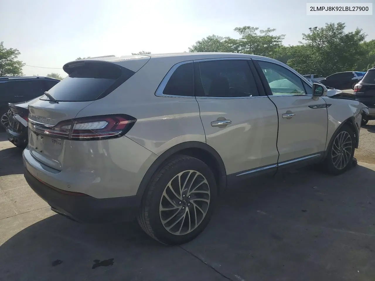 2020 Lincoln Nautilus Reserve VIN: 2LMPJ8K92LBL27900 Lot: 59286486