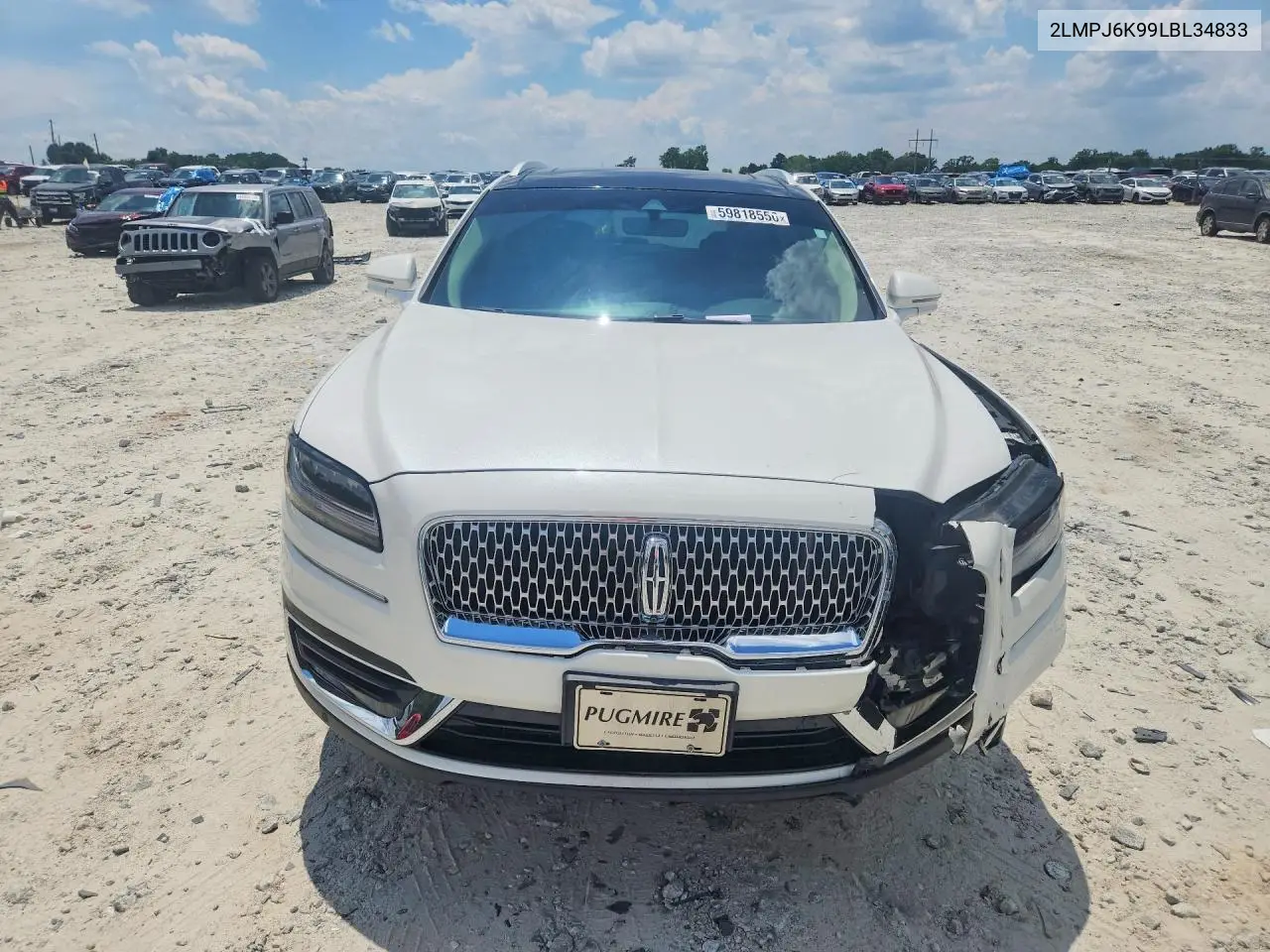 2020 Lincoln Nautilus Reserve VIN: 2LMPJ6K99LBL34833 Lot: 59818556