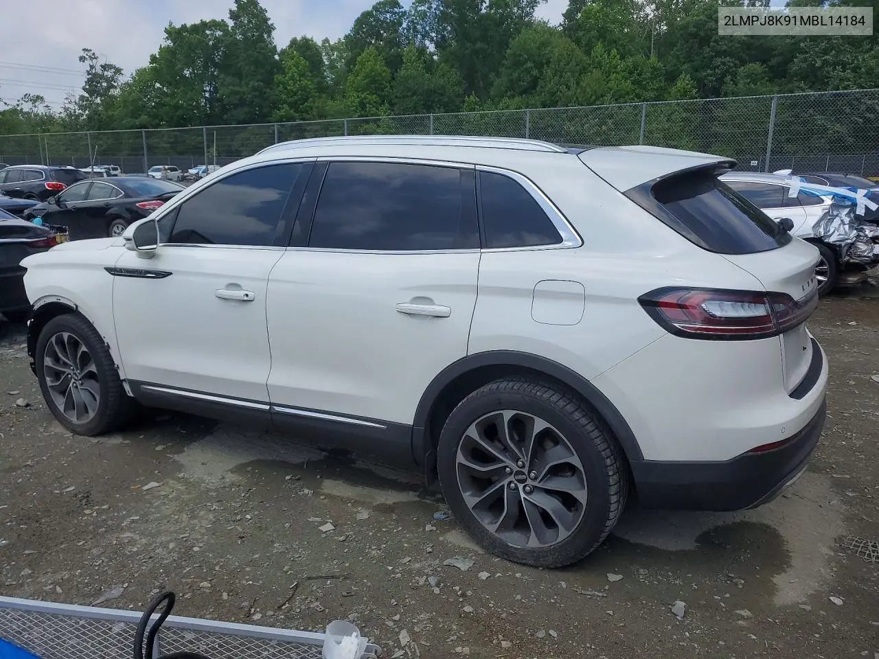2021 Lincoln Nautilus Reserve VIN: 2LMPJ8K91MBL14184 Lot: 56599716
