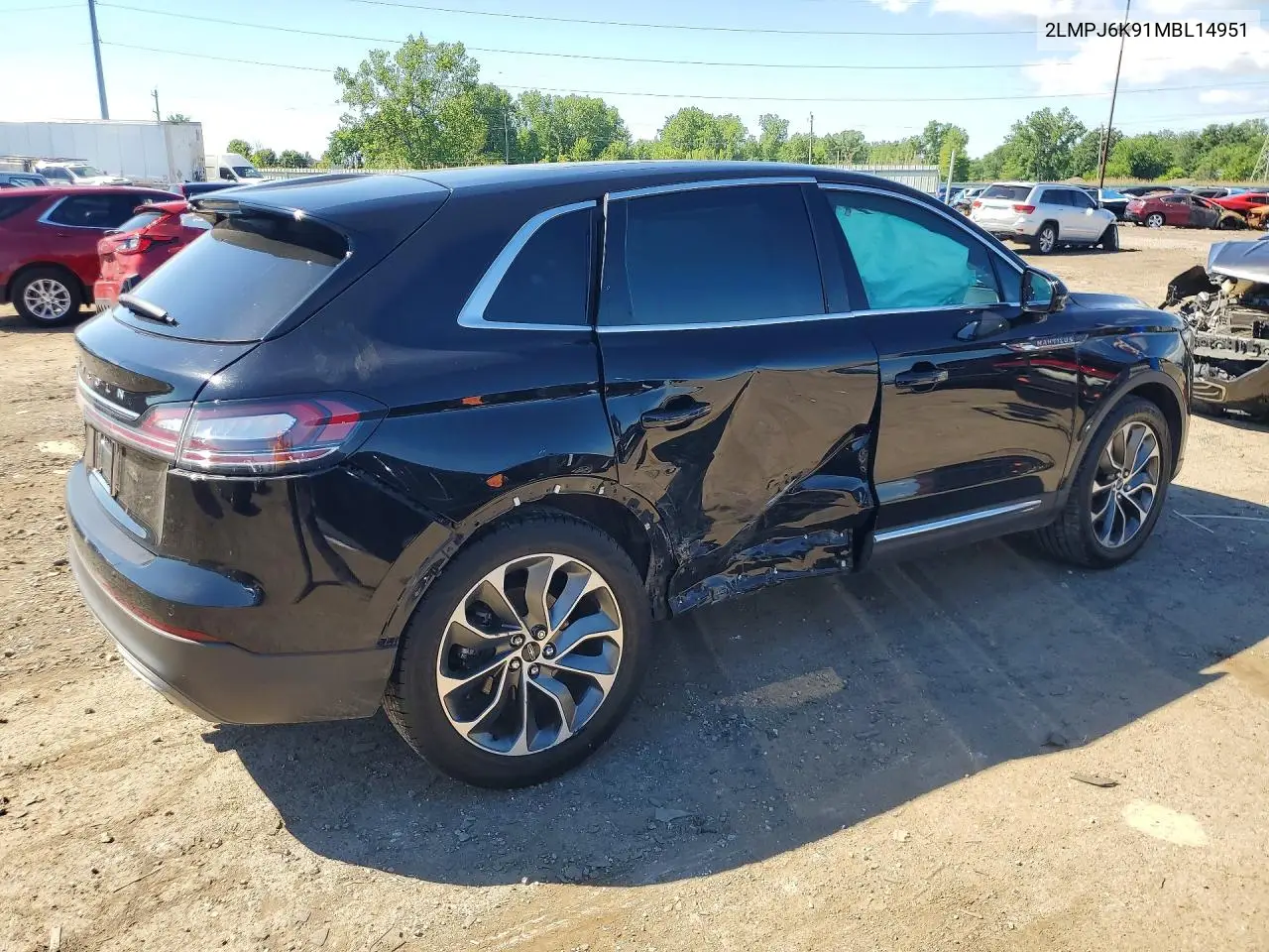 2021 Lincoln Nautilus Reserve VIN: 2LMPJ6K91MBL14951 Lot: 58367996