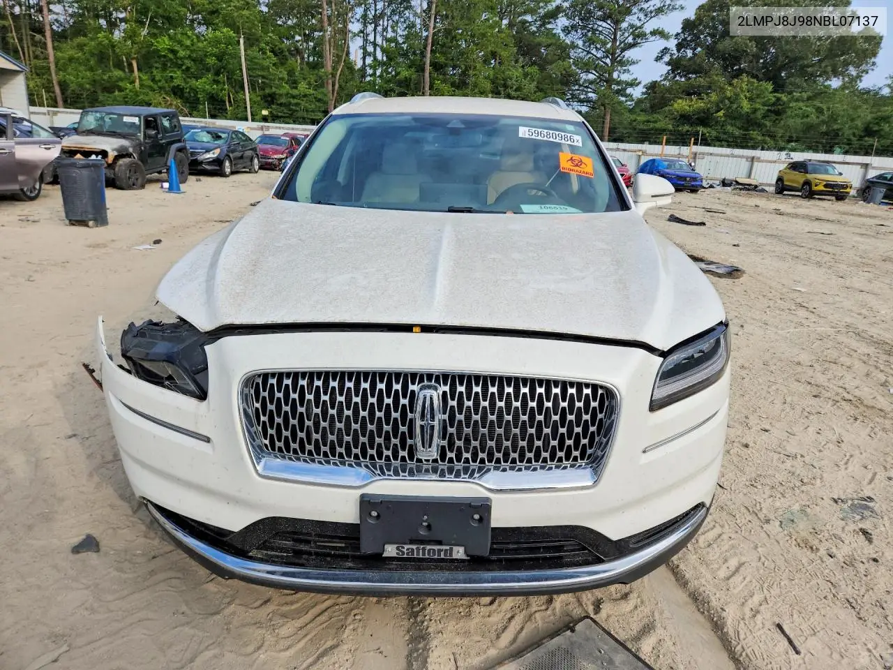 2022 Lincoln Nautilus VIN: 2LMPJ8J98NBL07137 Lot: 59680986