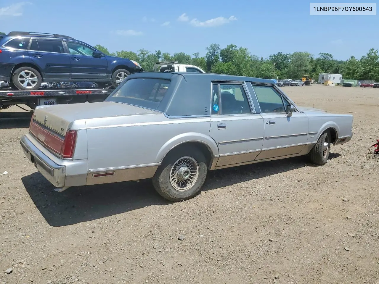 1986 Lincoln Town Car VIN: 1LNBP96F7GY600543 Lot: 59954936