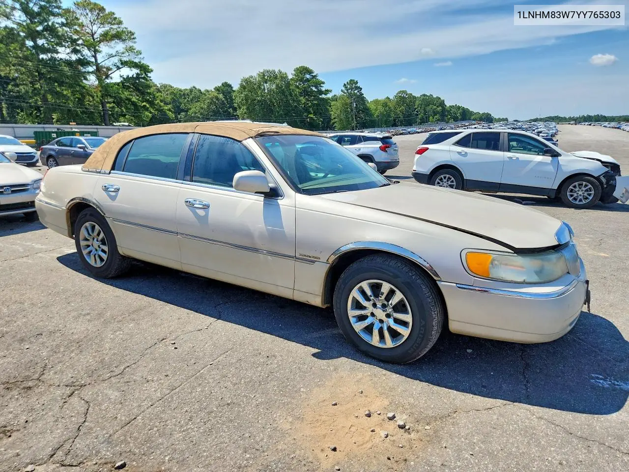 2000 Lincoln Town Car Cartier VIN: 1LNHM83W7YY765303 Lot: 60305716