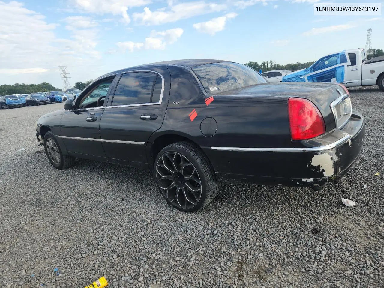 2003 Lincoln Town Car Cartier VIN: 1LNHM83W43Y643197 Lot: 56777736