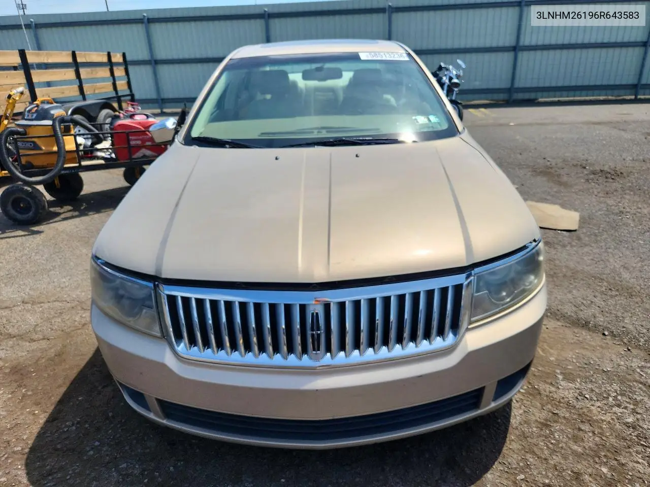 2006 Lincoln Zephyr VIN: 3LNHM26196R643583 Lot: 58513236