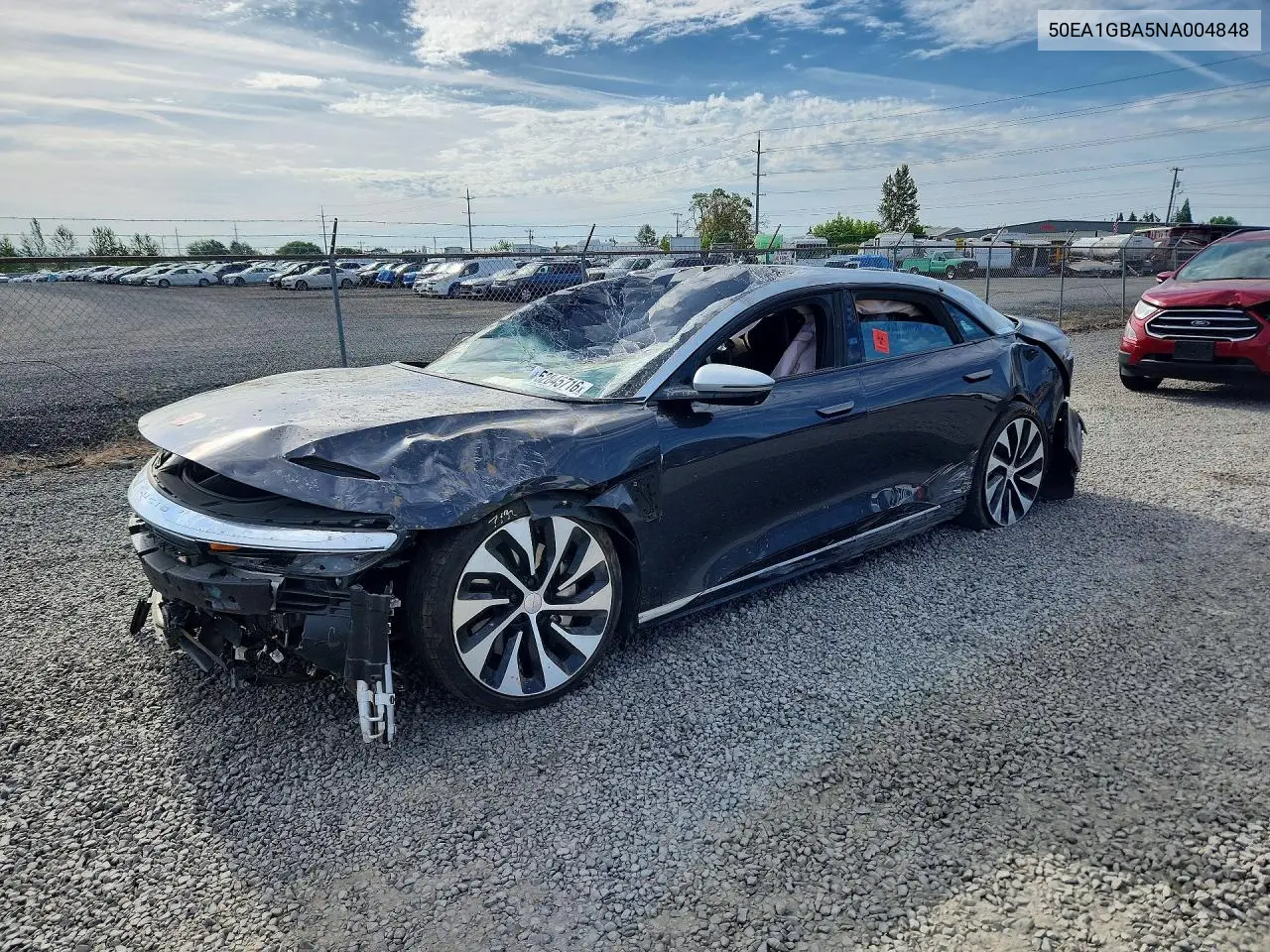 2022 Lucid Motors Air Grand Touring VIN: 50EA1GBA5NA004848 Lot: 52845716