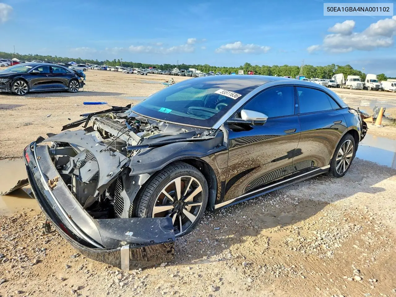2022 Lucid Motors Air Grand Touring VIN: 50EA1GBA4NA001102 Lot: 55511636