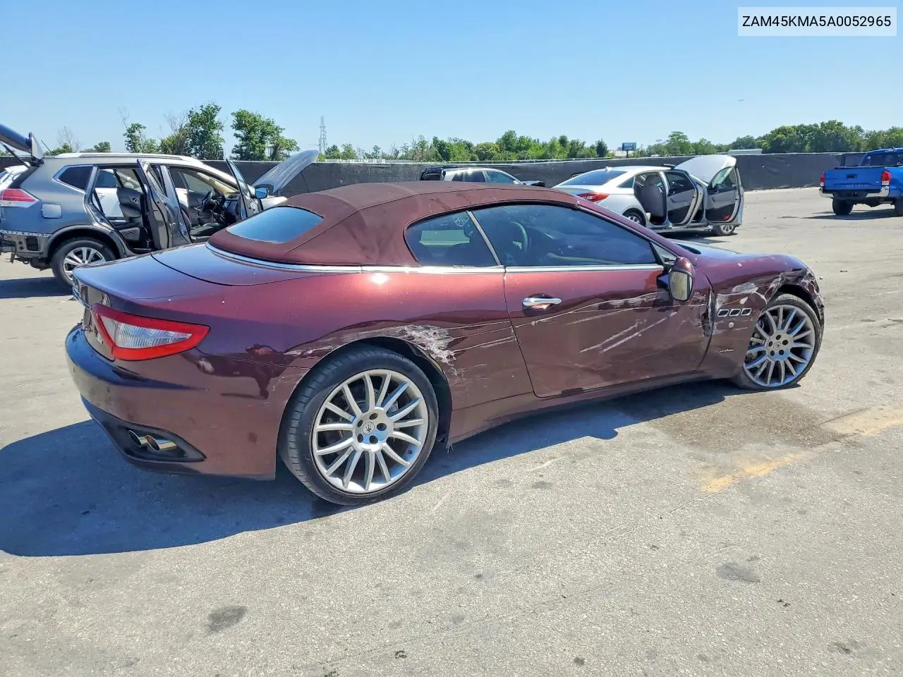 2010 Maserati Granturismo VIN: ZAM45KMA5A0052965 Lot: 53630686