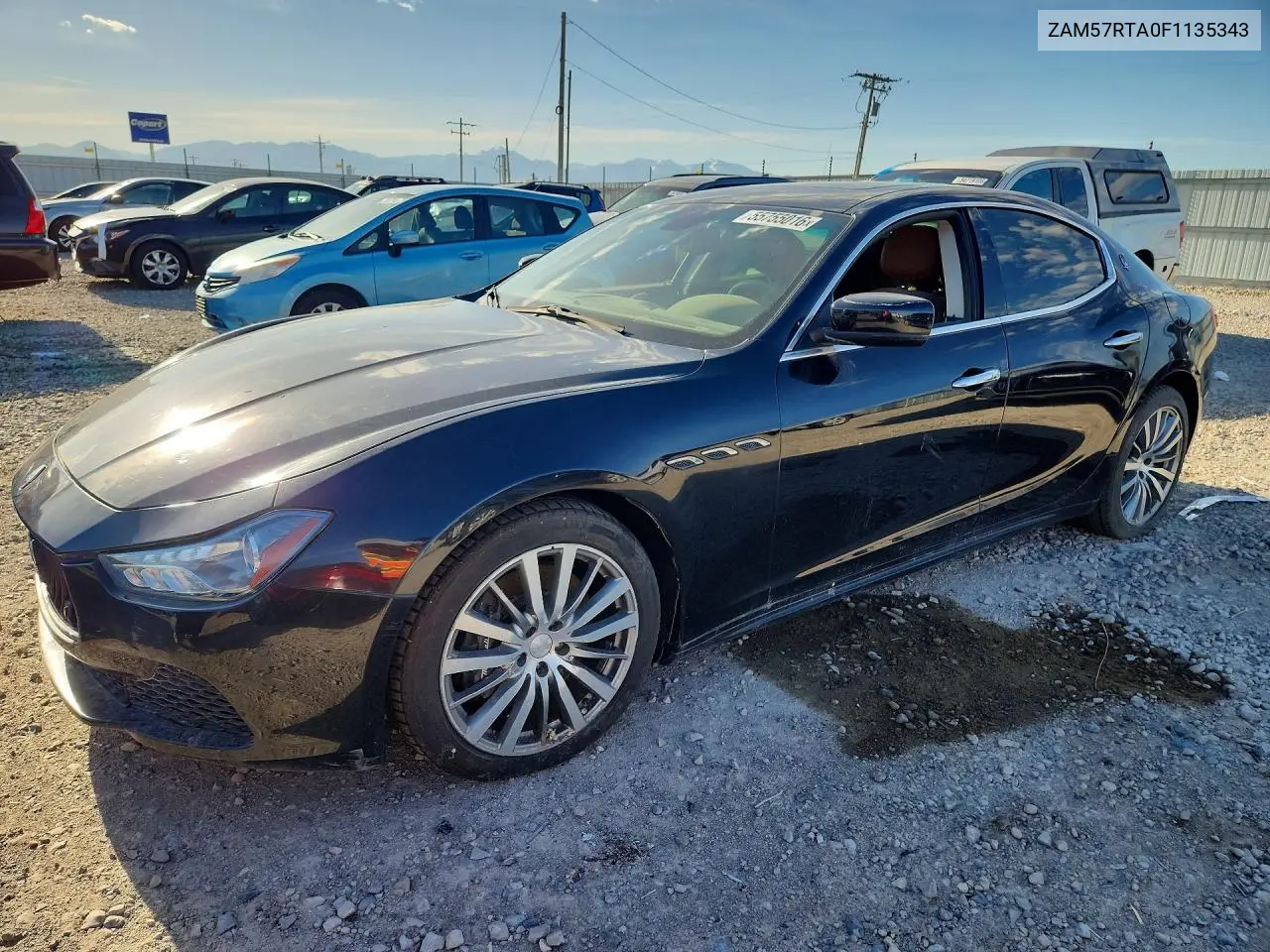 2015 Maserati Ghibli S VIN: ZAM57RTA0F1135343 Lot: 55755016