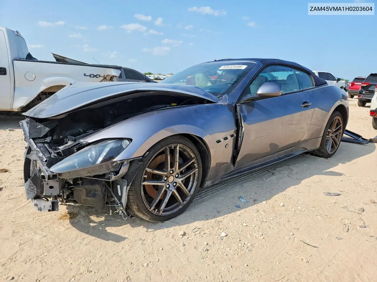 2017 Maserati Granturismo S VIN: ZAM45VMA1H0203604 Lot: 58633446