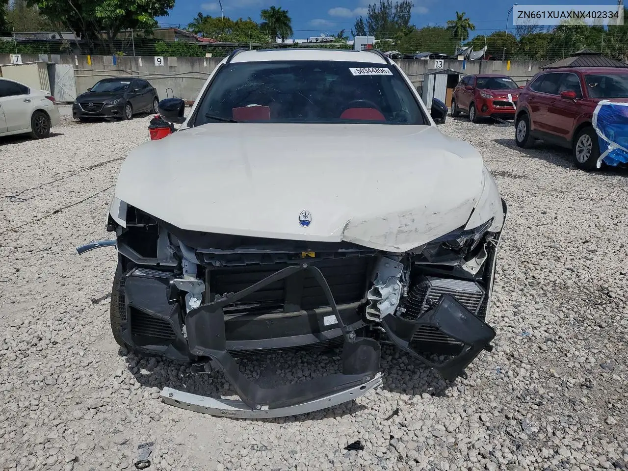 2022 Maserati Levante Base VIN: ZN661XUAXNX402334 Lot: 50344896