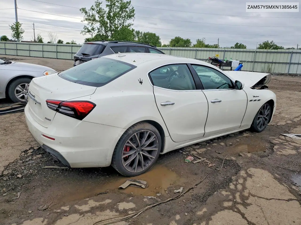 2022 Maserati Ghibli Modena VIN: ZAM57YSMXN1385645 Lot: 53932486