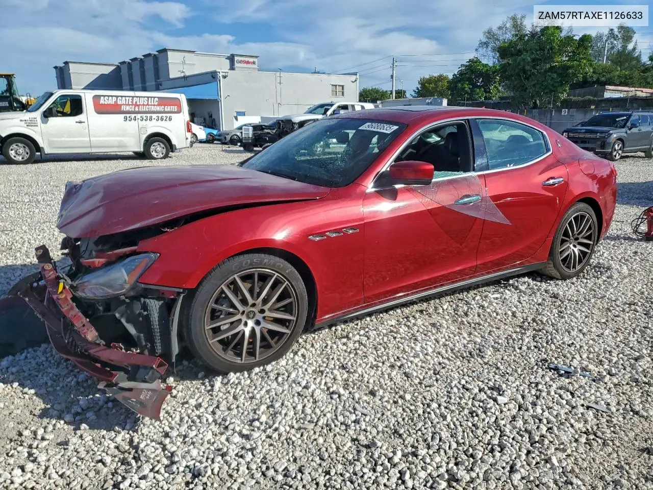 2014 Maserati Ghibli S VIN: ZAM57RTAXE1126633 Lot: 96080635