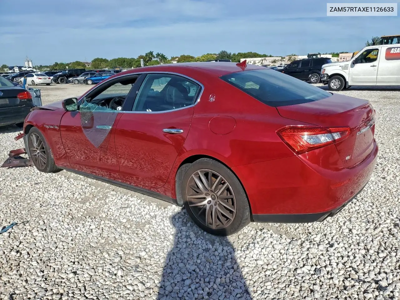 2014 Maserati Ghibli S VIN: ZAM57RTAXE1126633 Lot: 96080635