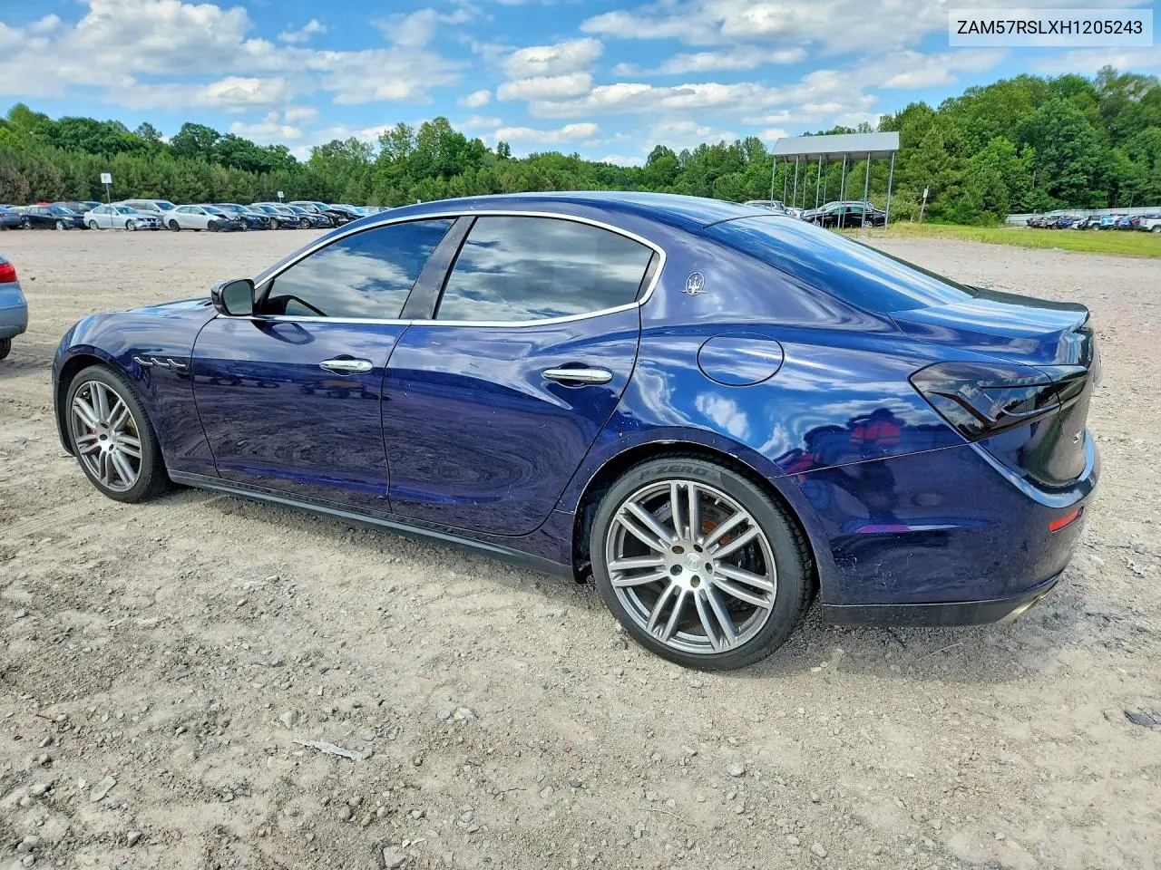 2017 Maserati Ghibli S VIN: ZAM57RSLXH1205243 Lot: 57031346