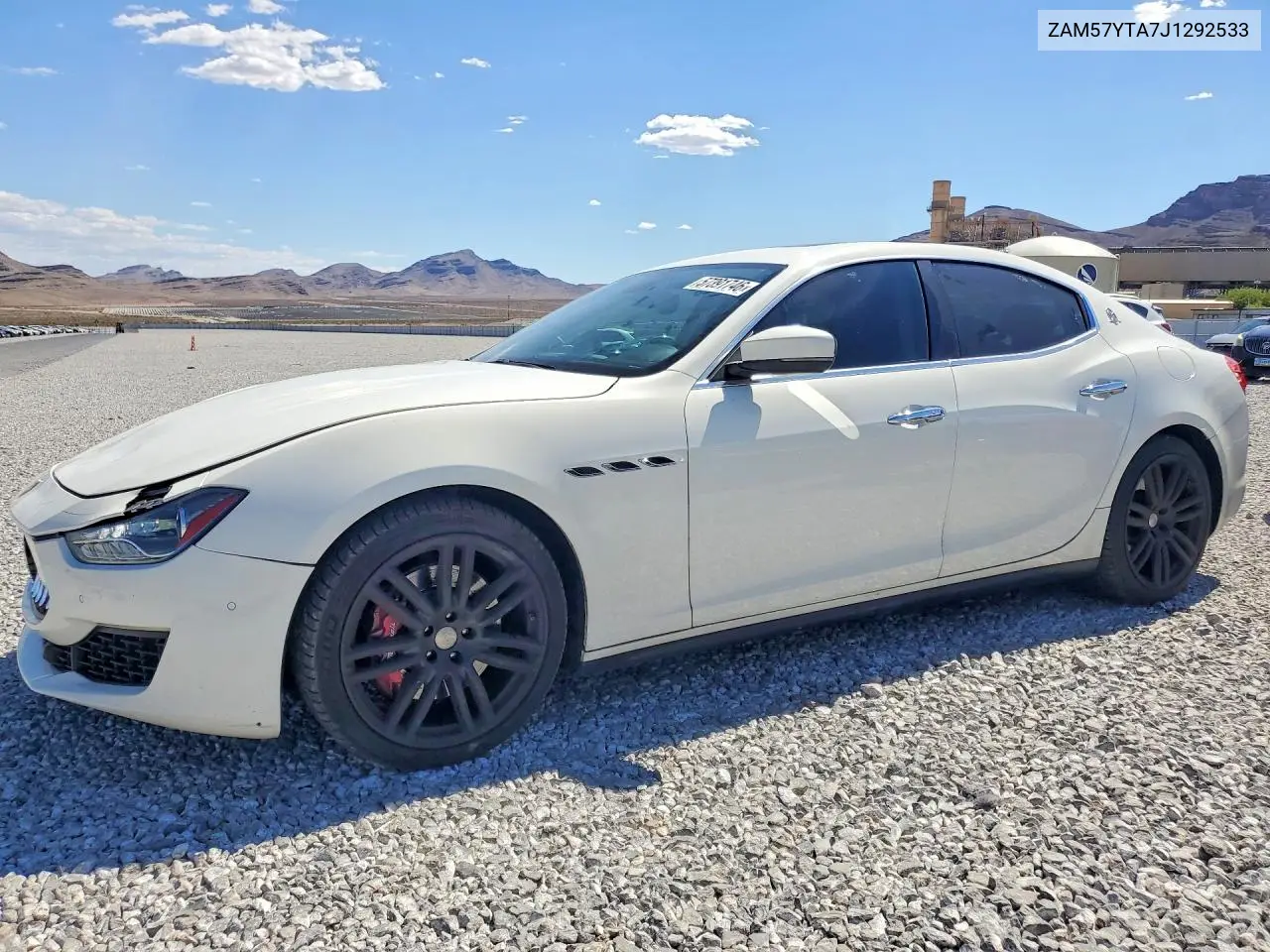 2018 Maserati Ghibli S VIN: ZAM57YTA7J1292533 Lot: 57391746