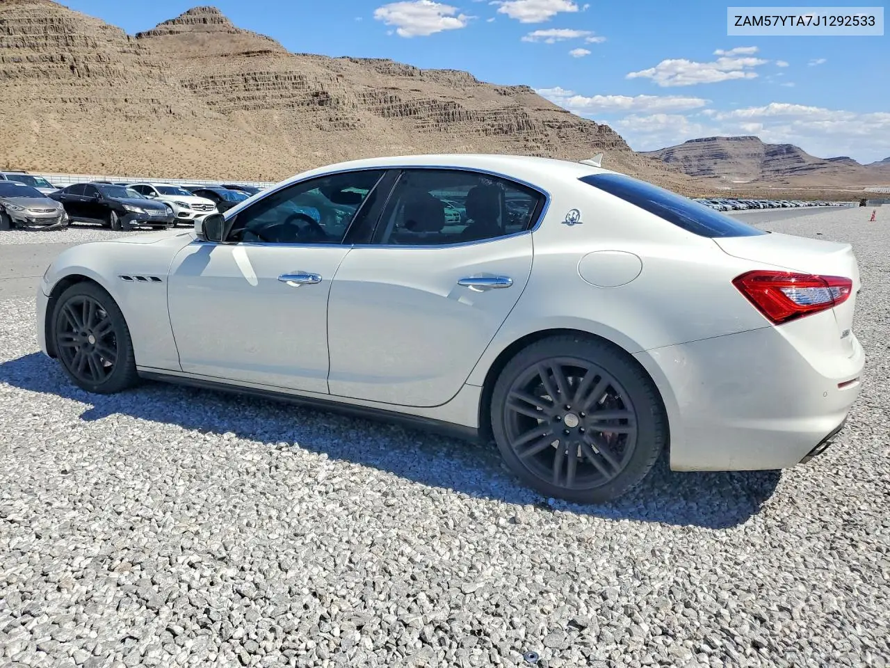 2018 Maserati Ghibli S VIN: ZAM57YTA7J1292533 Lot: 57391746