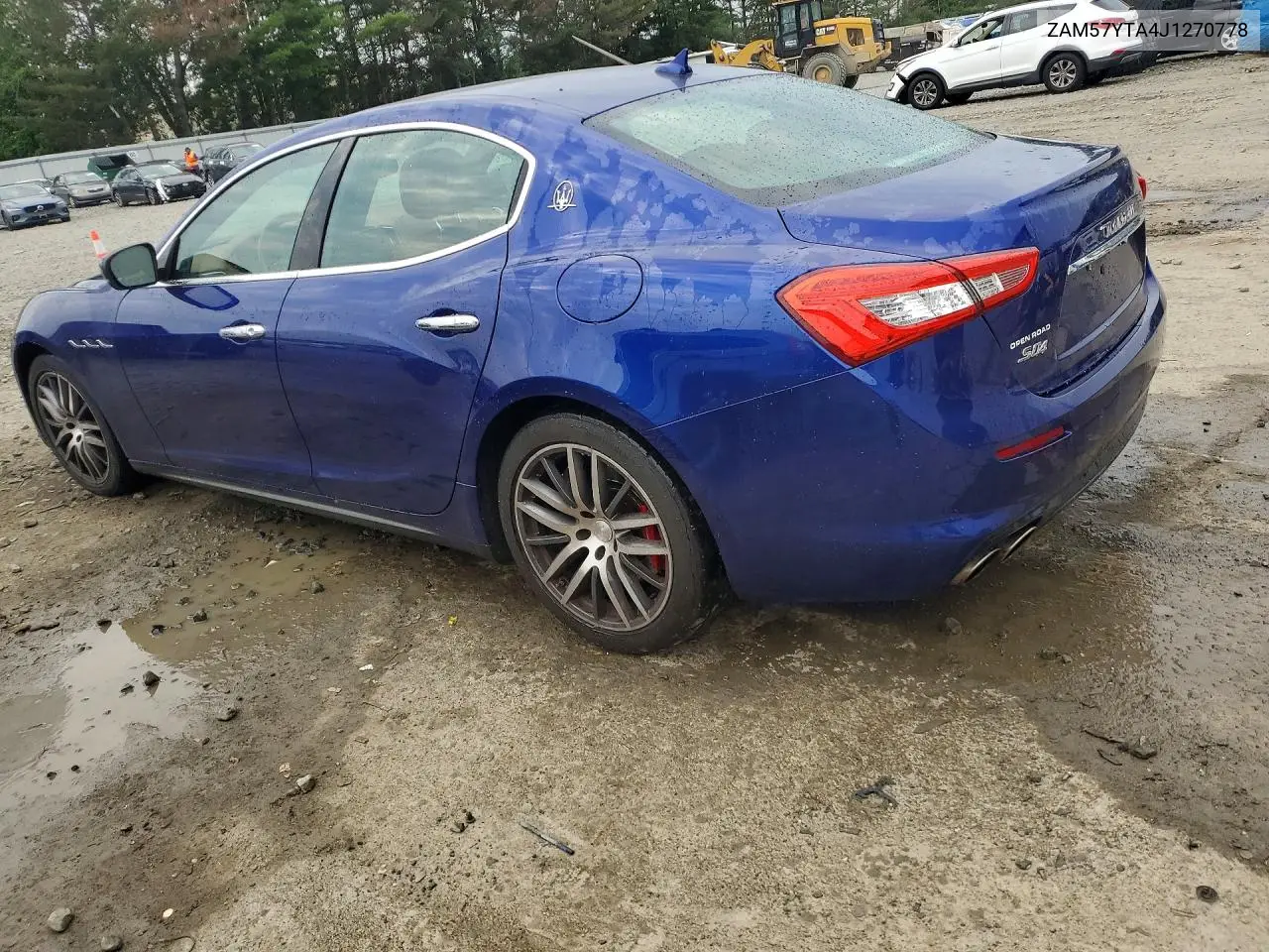 2018 Maserati Ghibli S VIN: ZAM57YTA4J1270778 Lot: 60066326