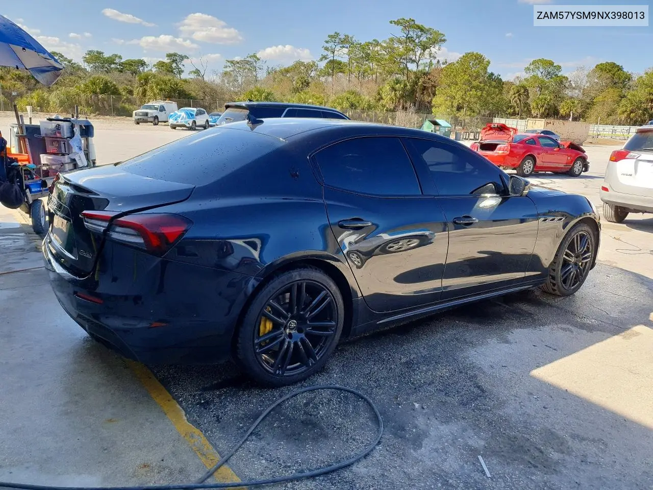 2022 Maserati Ghibli Modena VIN: ZAM57YSM9NX398013 Lot: 76241425