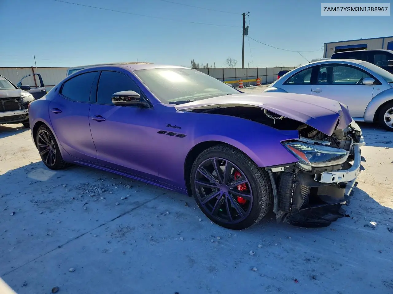 2022 Maserati Ghibli Modena VIN: ZAM57YSM3N1388967 Lot: 76376925