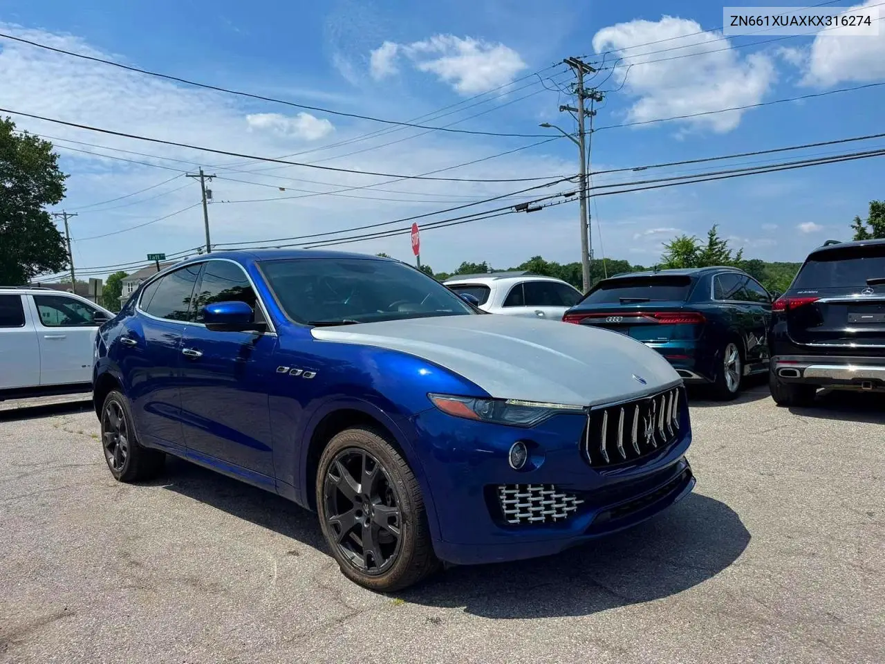 2019 Maserati Levante VIN: ZN661XUAXKX316274 Lot: 60152046