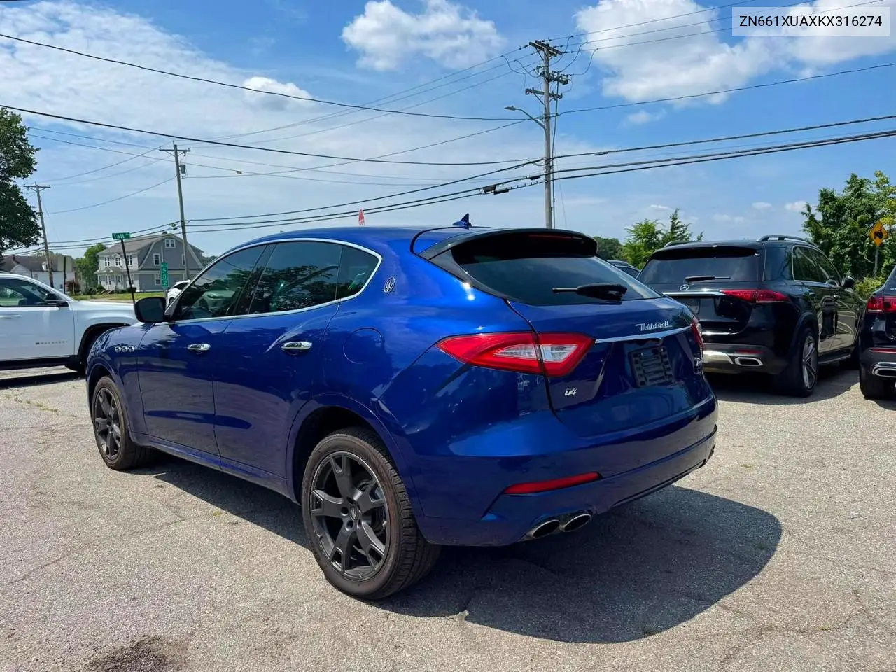 2019 Maserati Levante VIN: ZN661XUAXKX316274 Lot: 60152046