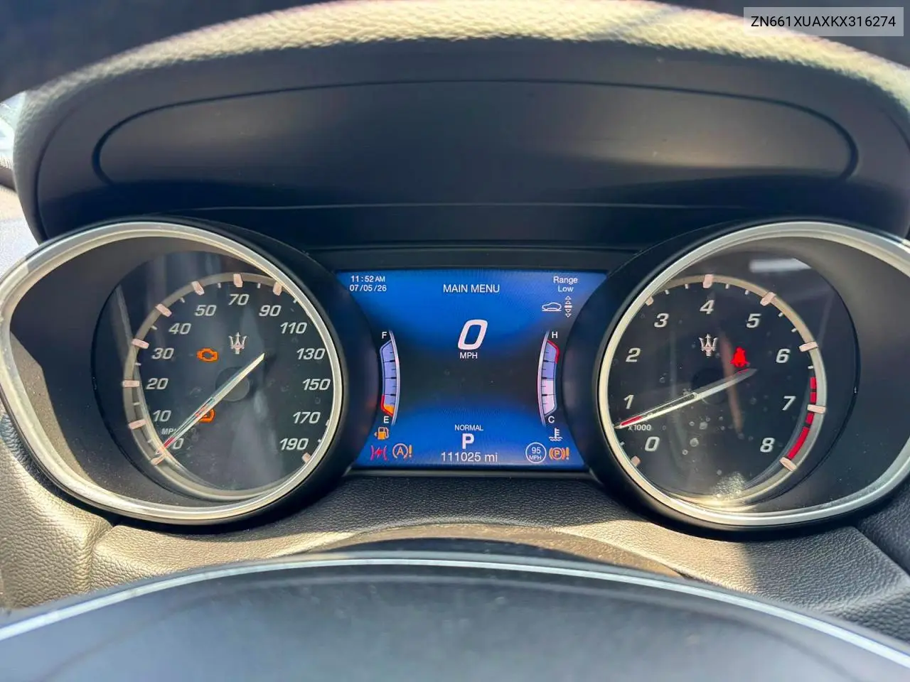 2019 Maserati Levante VIN: ZN661XUAXKX316274 Lot: 60152046
