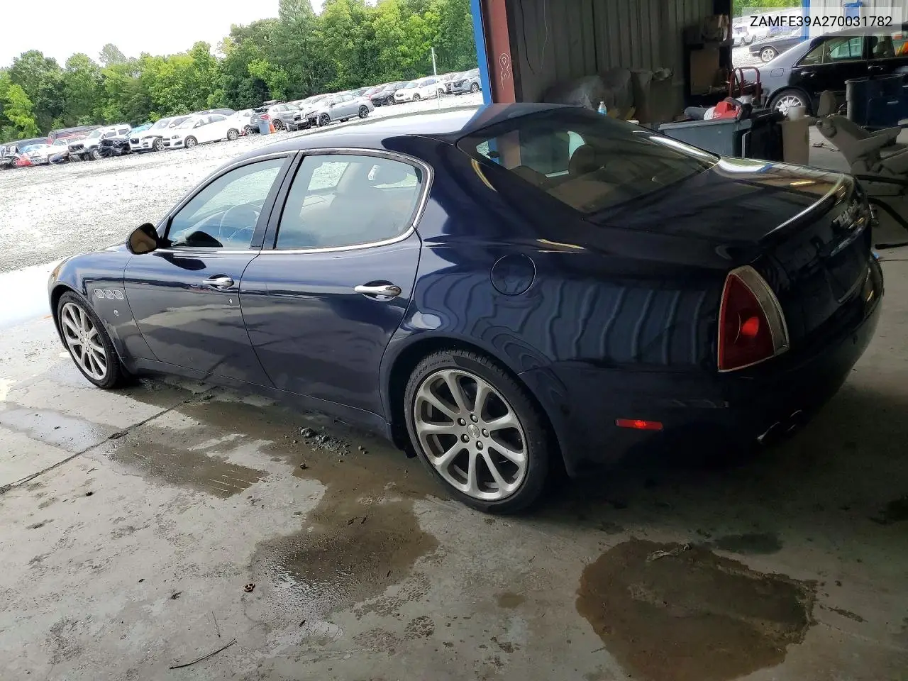 2007 Maserati Quattroporte M139 VIN: ZAMFE39A270031782 Lot: 62077286