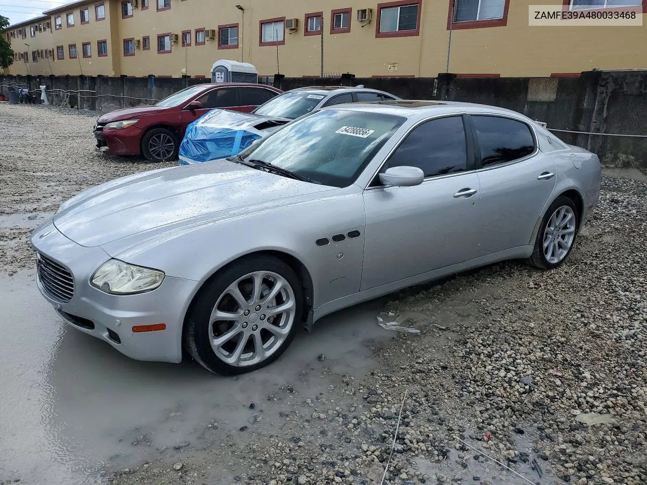 2008 Maserati Quattroporte M139 VIN: ZAMFE39A480033468 Lot: 54288856