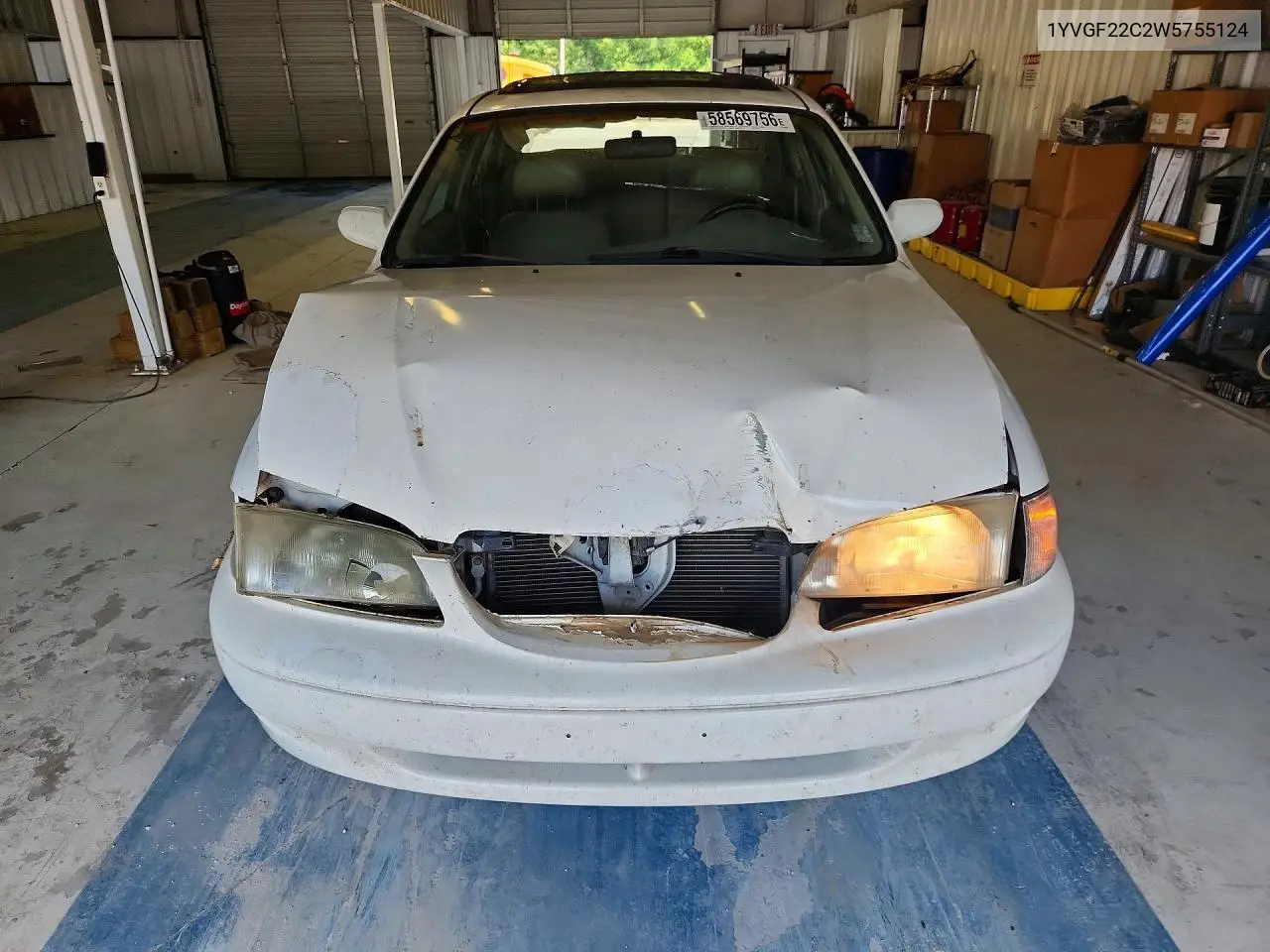 1998 Mazda 626 Dx VIN: 1YVGF22C2W5755124 Lot: 58569756