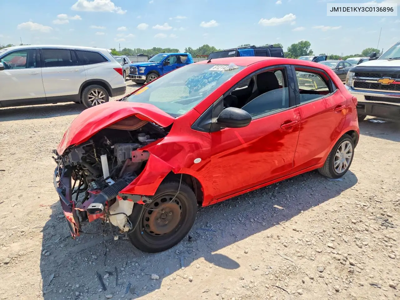 2012 Mazda Mazda2 VIN: JM1DE1KY3C0136896 Lot: 61214226
