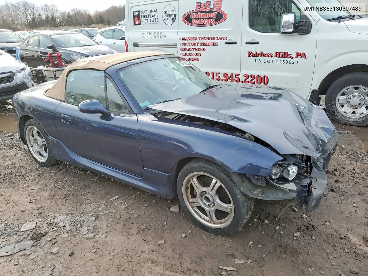 2003 Mazda Mx-5 Miata VIN: JM1NB353130307489 Lot: 46368236