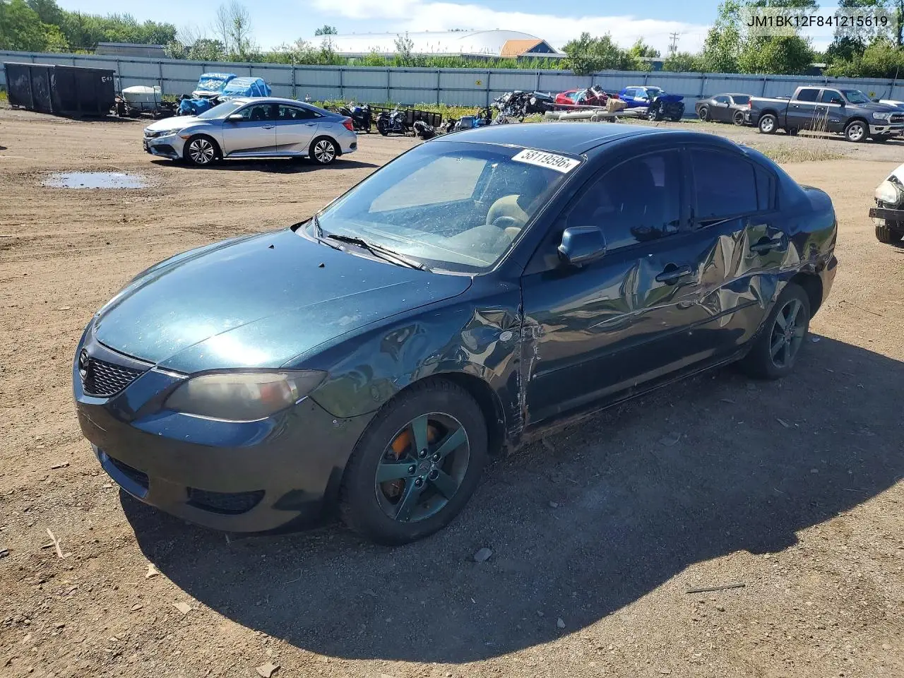 2004 Mazda 3 I VIN: JM1BK12F841215619 Lot: 58119596